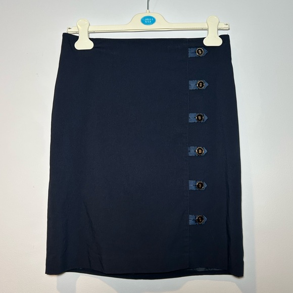 J. McLaughlin Dresses & Skirts - J.McLaughlin Navy Serina Button Detail Skirt